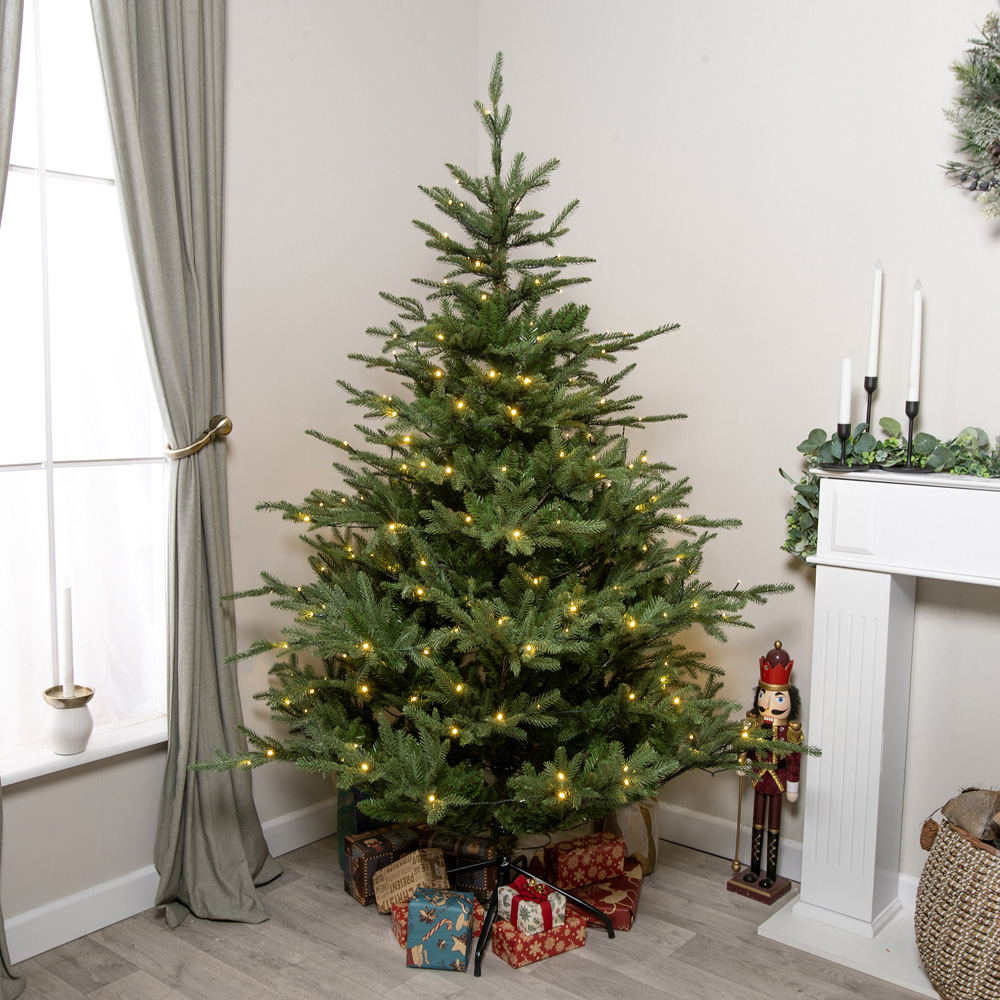 The Christmas Centre Highclere Pre-Lit Green Artificial Xmas Tree 7ft Image 3
