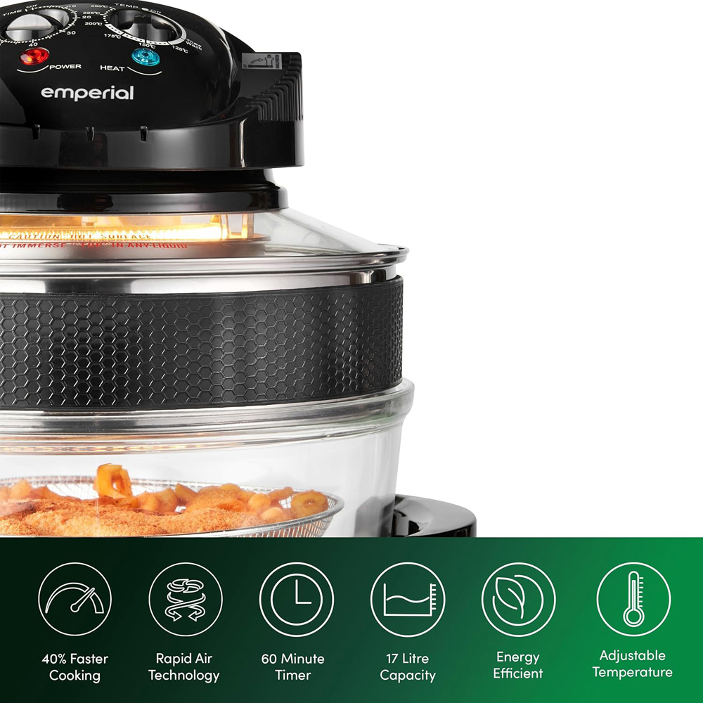 Emperial 17L Halogen Oven Cooker with Extender Ring and Accessories Image 9