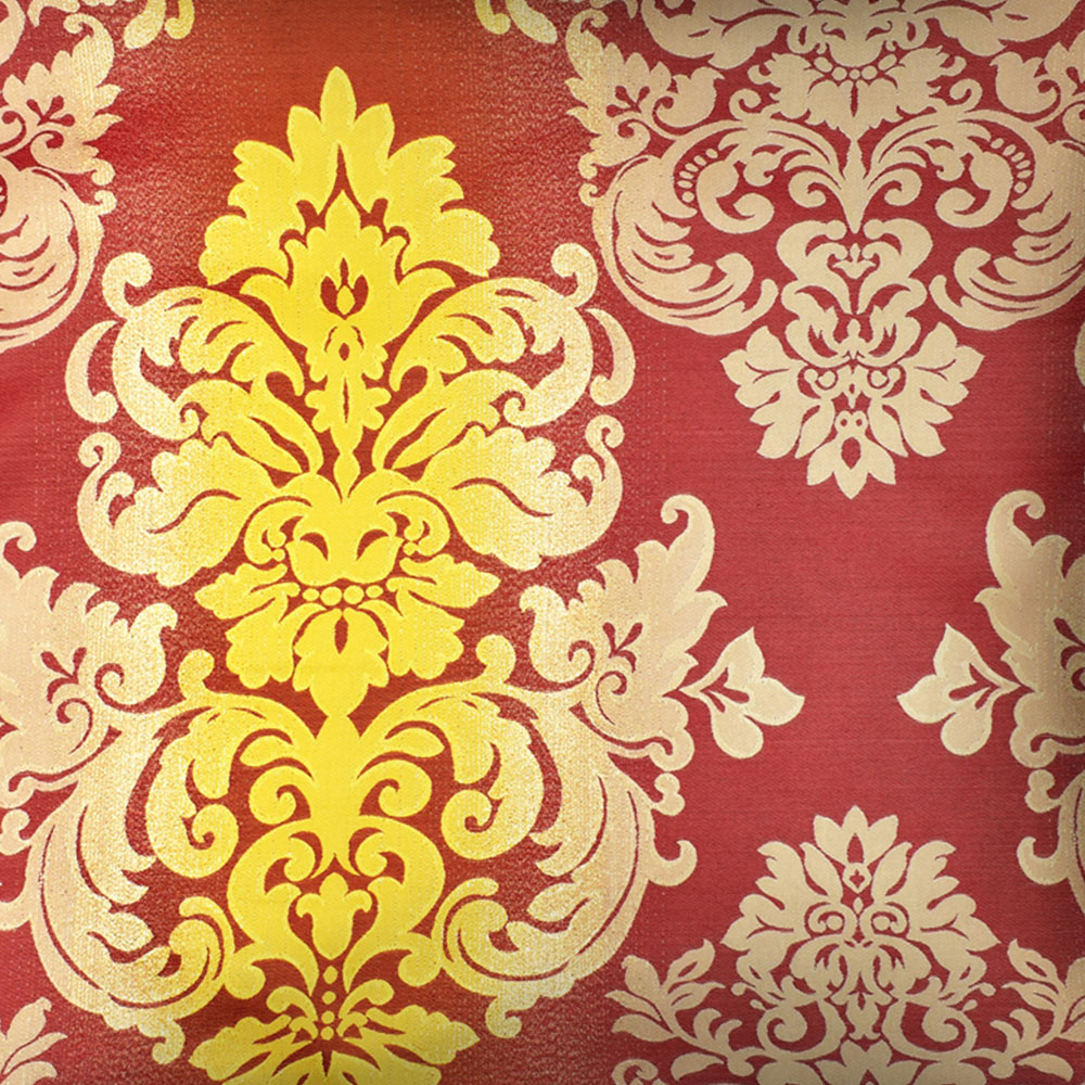 Intimates Glitter Damask Burgundy Filled Cushion 43 x 43cm 2 Pack Image 2