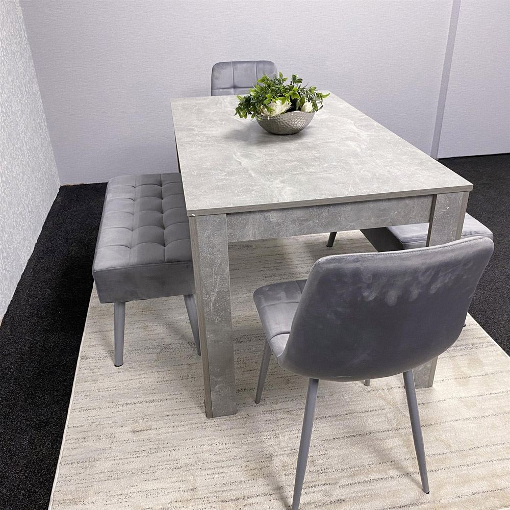 Kosy Koala 4 Seater Stone Dining Set Grey Image 6