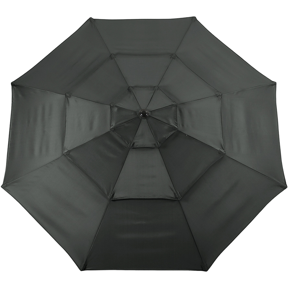 Living and Home Dark Grey 3 Tier Crank and Tilt Parasol 3m Image 2