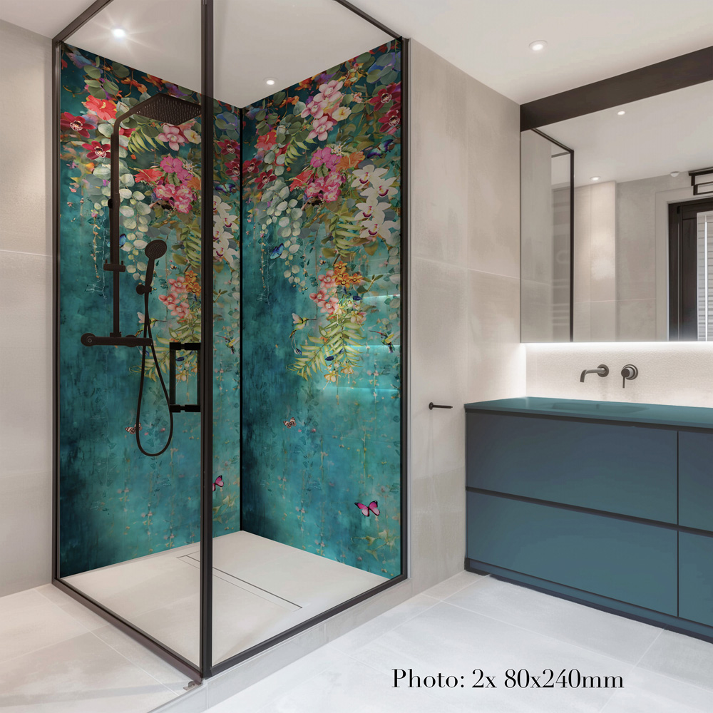 Splashbax Premium Artisan Botanical Cascade Di Bond Shower Panel 2400 x 900mm Image 6
