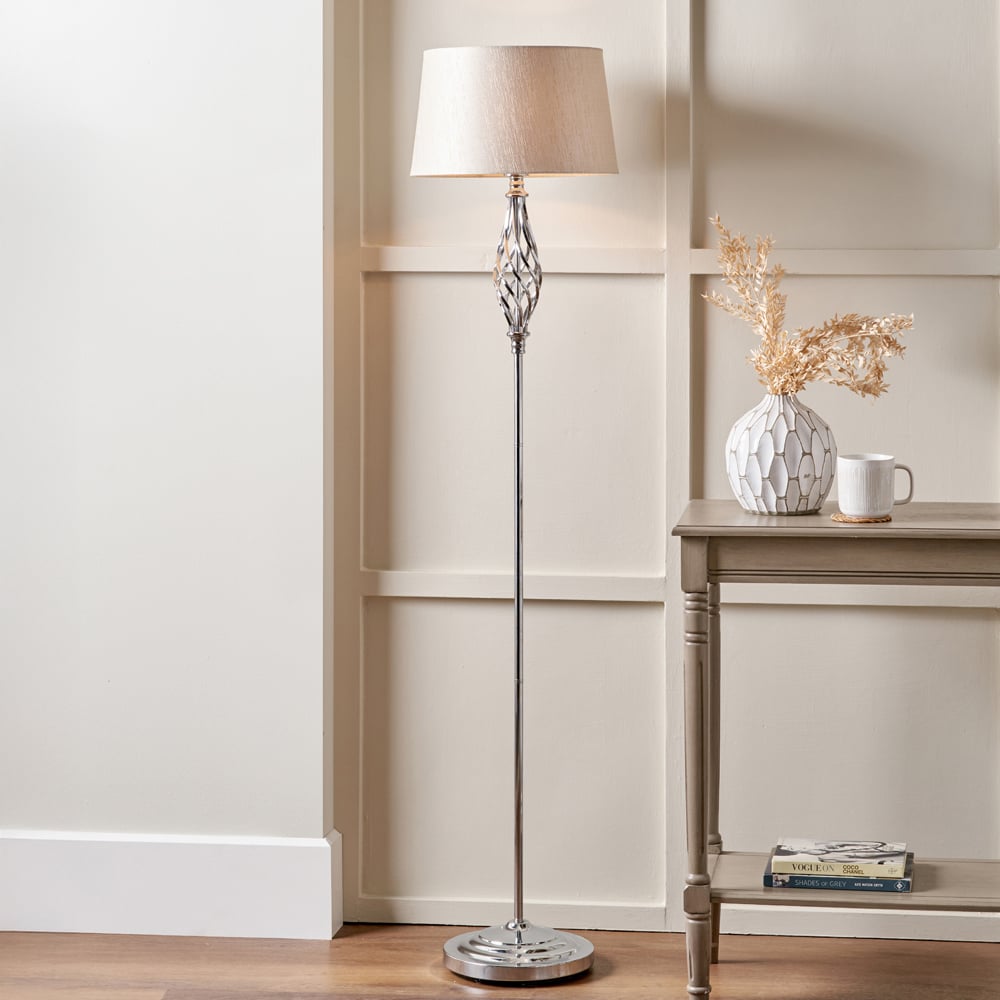Pacific Lifestyle Jenna Silver Metal Twist Floor Lamp Image 2