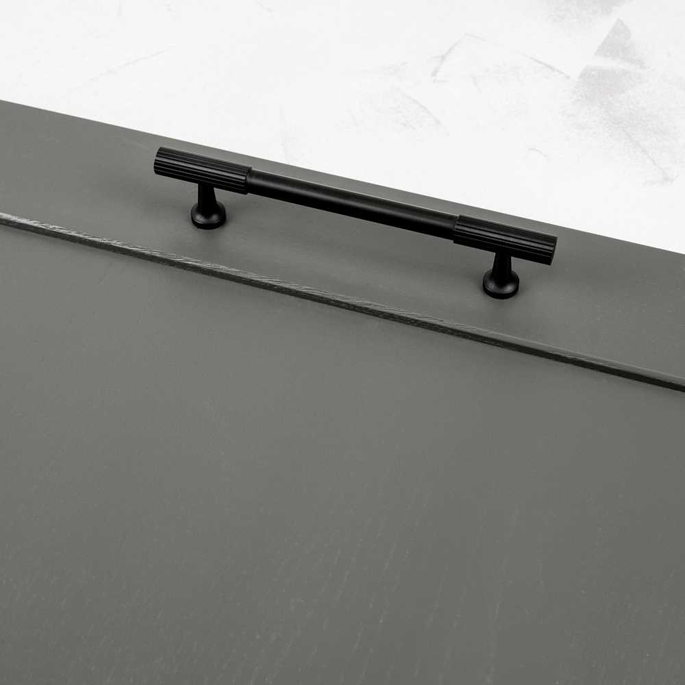 Handle & Home Matt Black Reeded Handle 128mm Image 4
