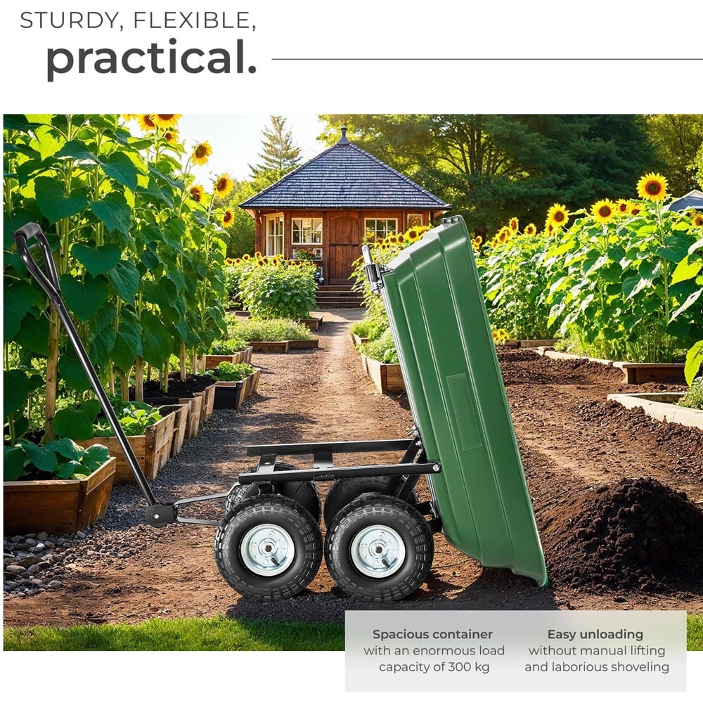 tectake Green Garden Trolley 300kg Image 4