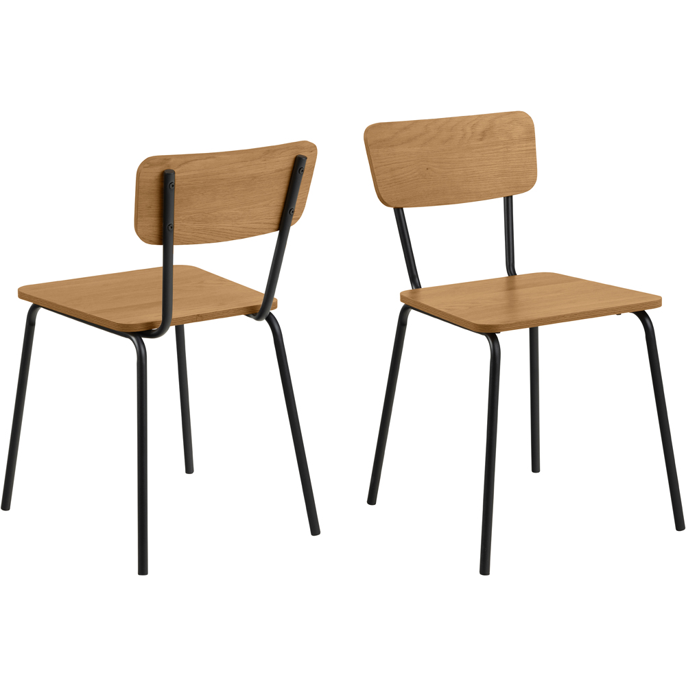 Florence Peru 4 Seater Dining Table Black and Oak Image 3