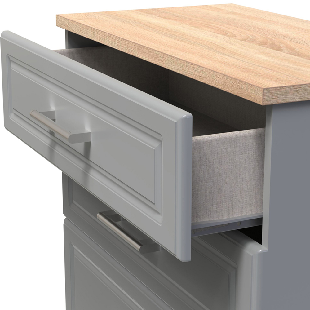 Crowndale Kent 4 Drawer Dusk Grey and Bardolino Oak Deep Chest of Drawers Ready Assembled Image 6