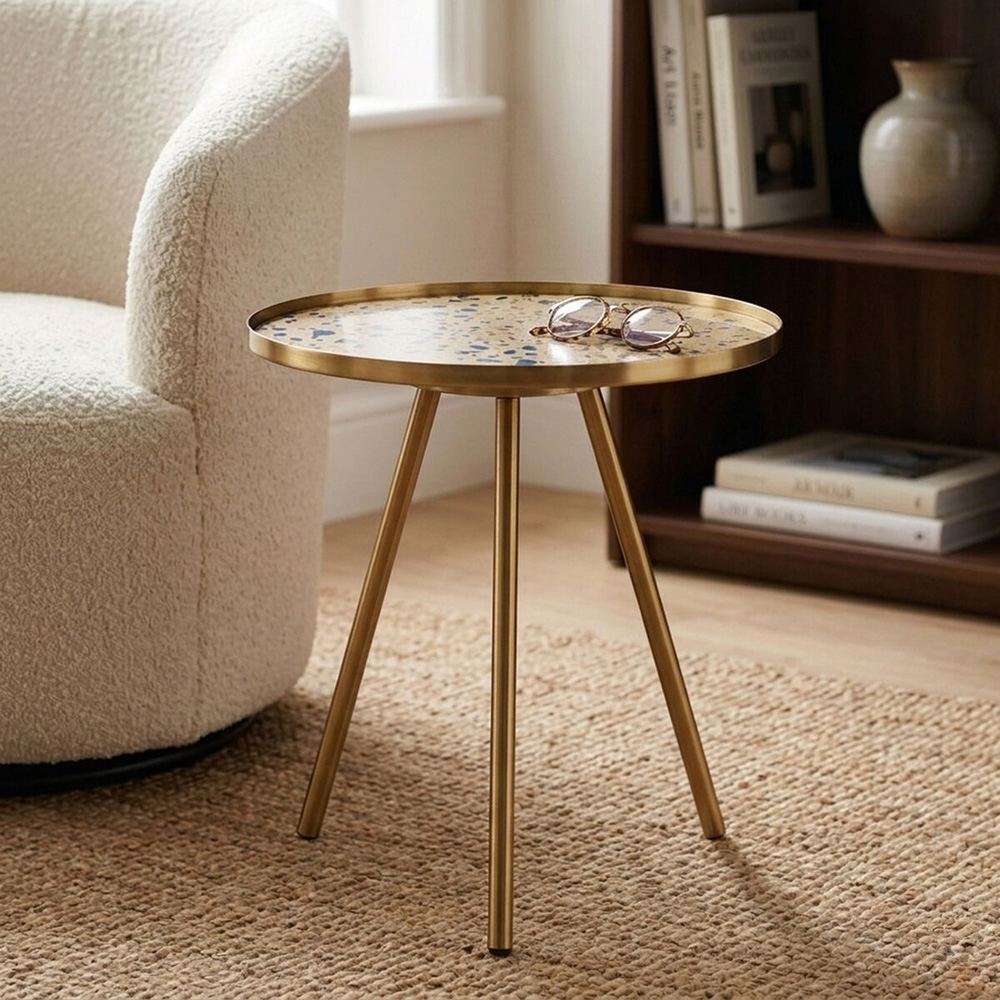 Premier Housewares Gold Side Table Image 3