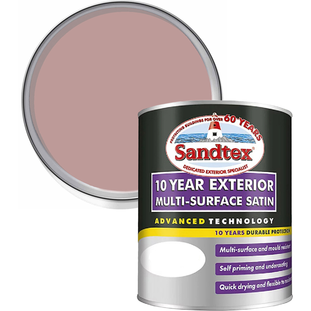 Sandtex Retail Vintage Pink Multi Surface Satin Paint 750ml Image 1