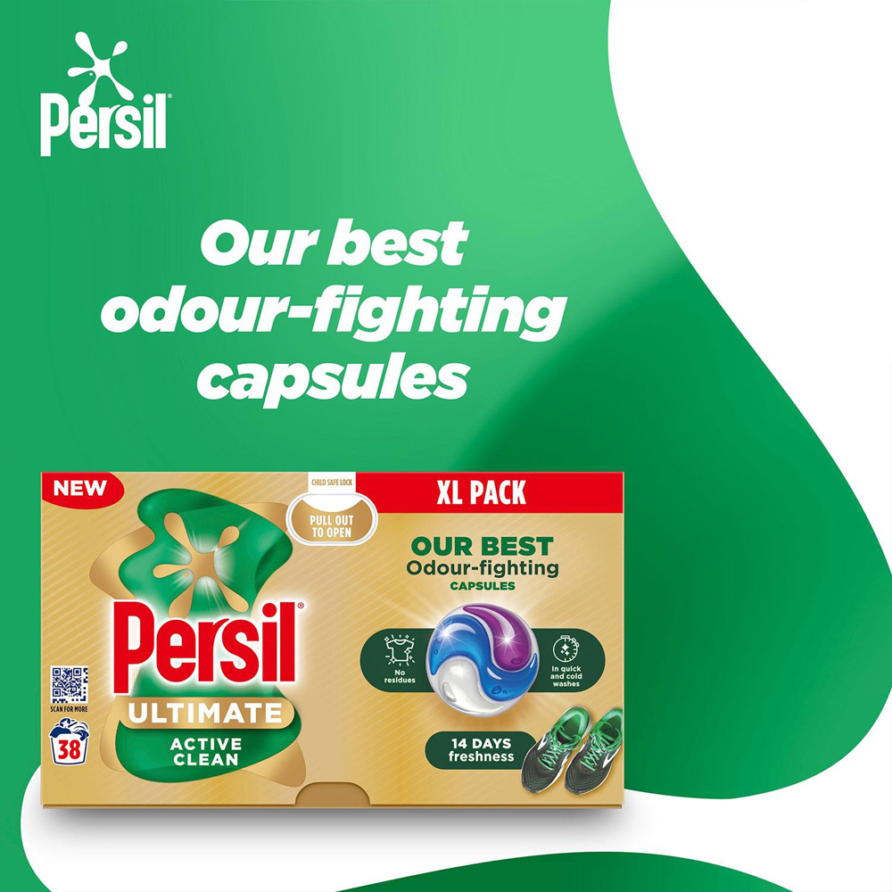 Persil Ultimate Odour Fighting Washing Capsules 38 Washes 2 Pack Image 5