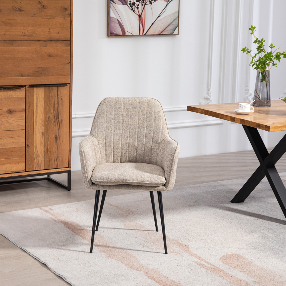 Artemis Home Carrara Set of 2 Brown Fabric Dining Chairs Image 2
