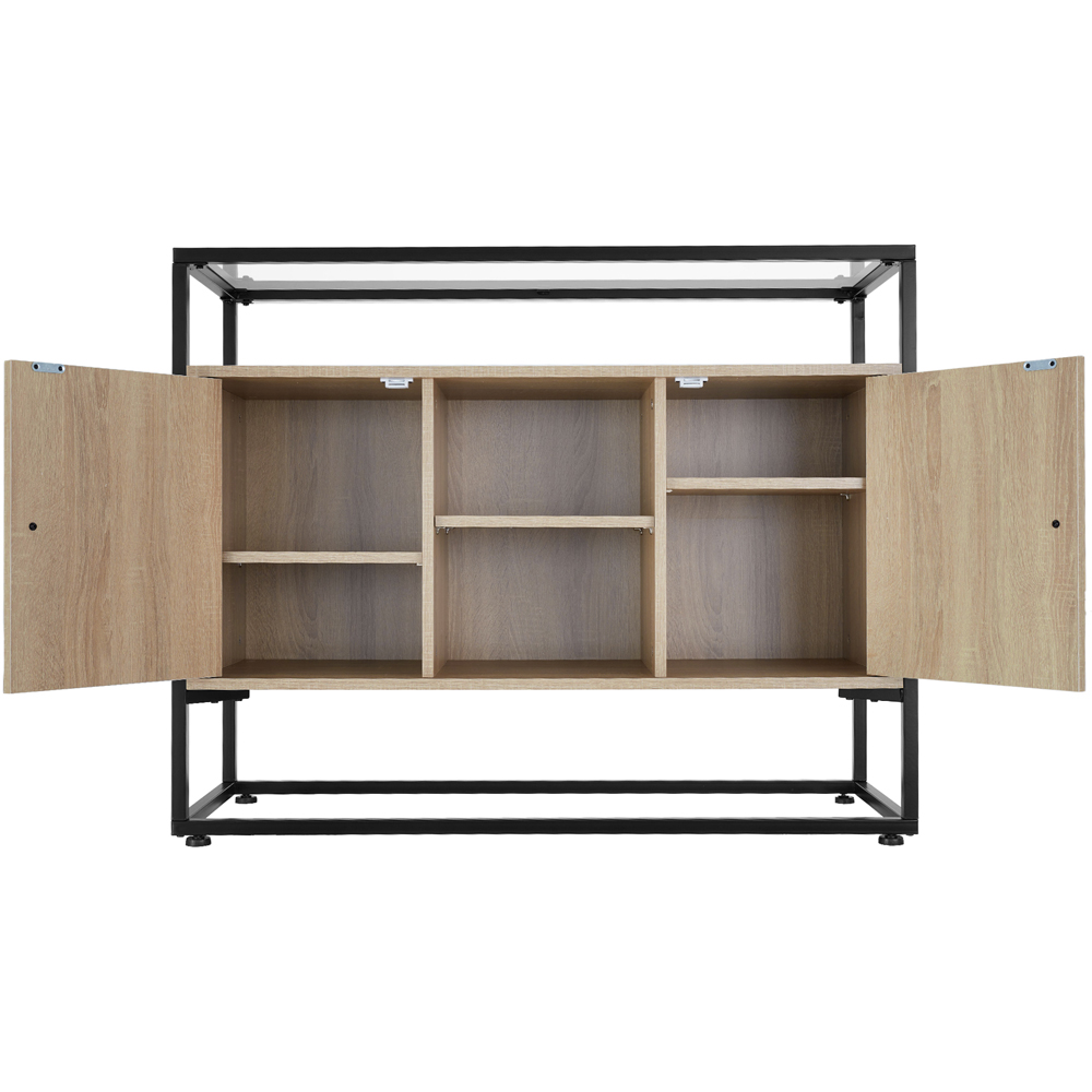 tectake Oldham 2 Compartment Light Wood Sideboard Image 5