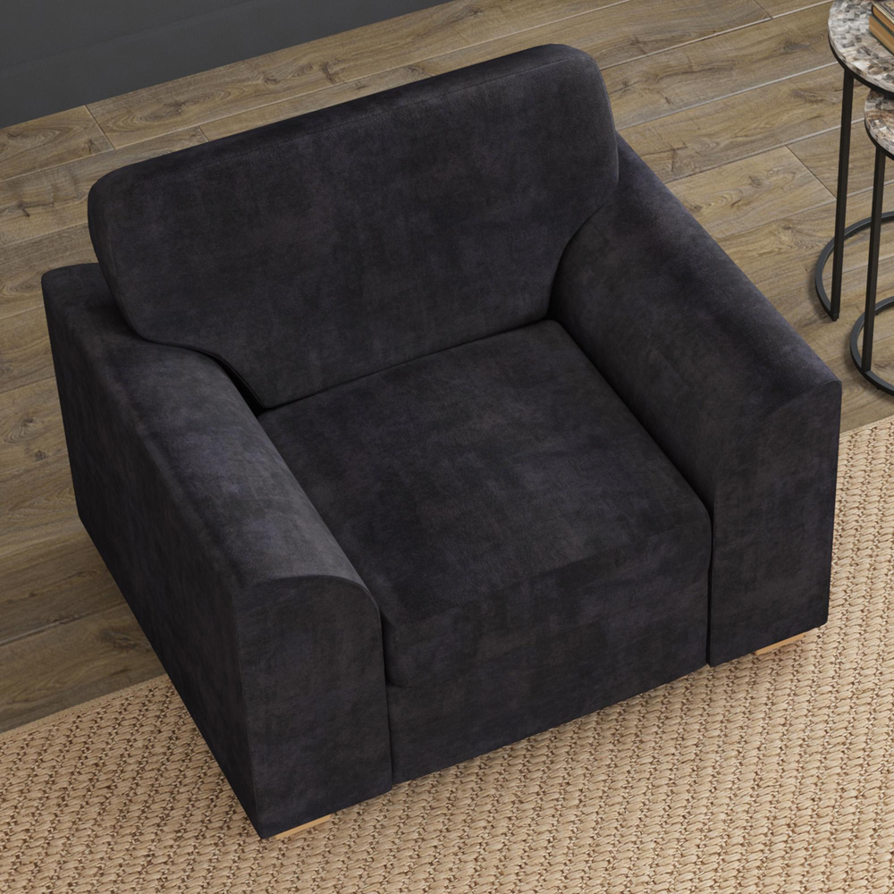 Modo Ebony Plush Velvet Fixed Back Armchair Image 7