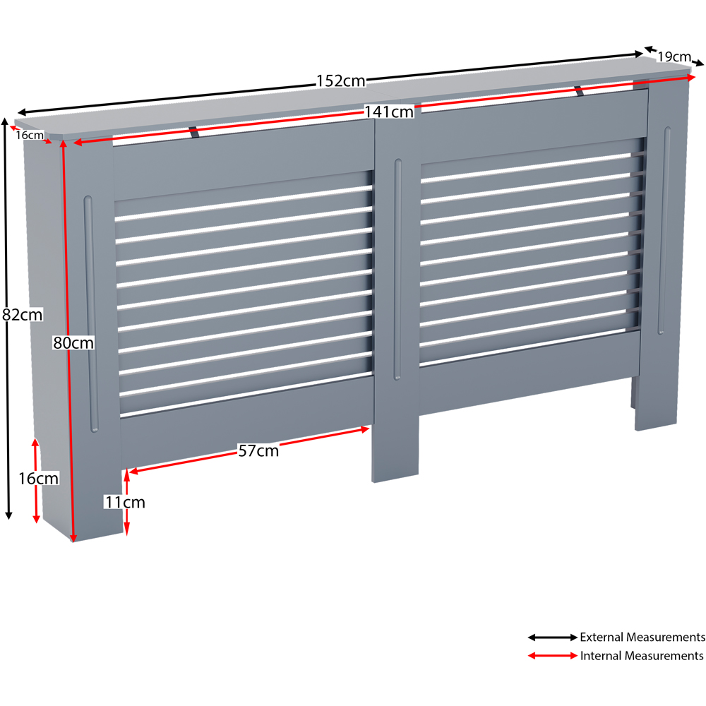 Vida Designs Milton Grey Radiator Cover Large Image 8