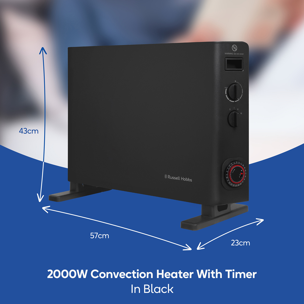 Russell Hobbs RHCVH6002B Black Convection Heater with Timer 2000W Image 8
