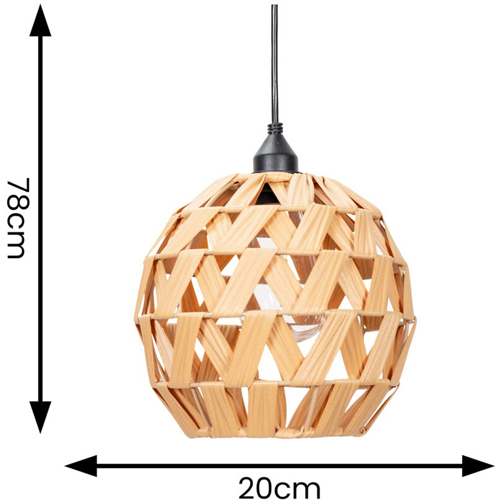 ValueLights Natural Rattan Ball Battery Operated Outdoor Hanging Pendant Garden Light Image 4