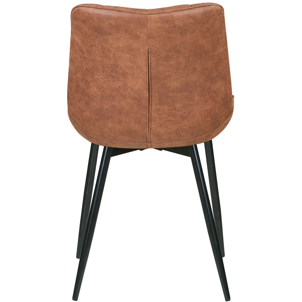 Alba Set of 2 Tan Suede Effect Plush Padded Dining Chairs Image 5