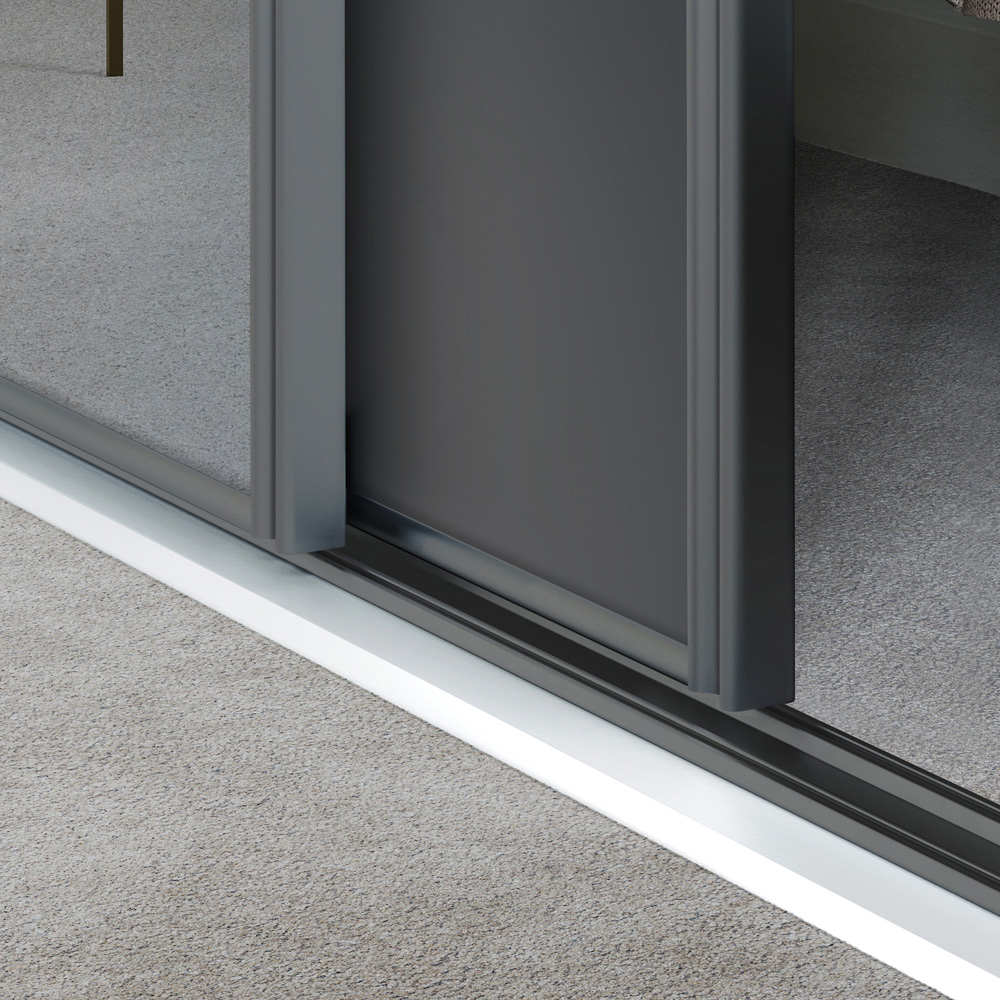 Spacepro Classic 4 Door Graphite Frame Sliding Wardrobe Kit with 2 Panel and 2 Mirror 2370mm Image 4
