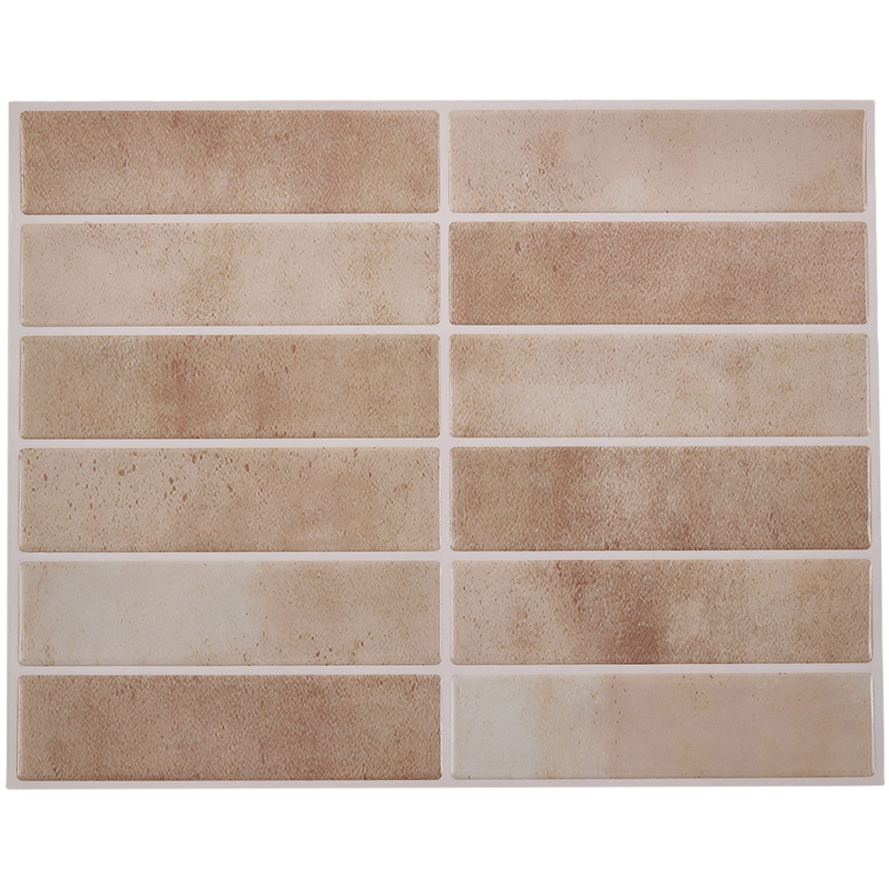 Living and Home Brown Rectangle Self Adhesive Wall Sticker 10 Pack Image 3