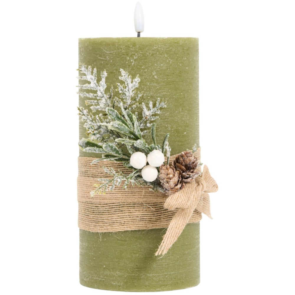 Hessian Pine LED Candle Image 4