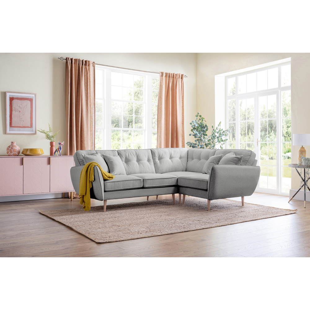 Opry Faro 4 Seater Button Back Ashen Corner Sofa Image 5