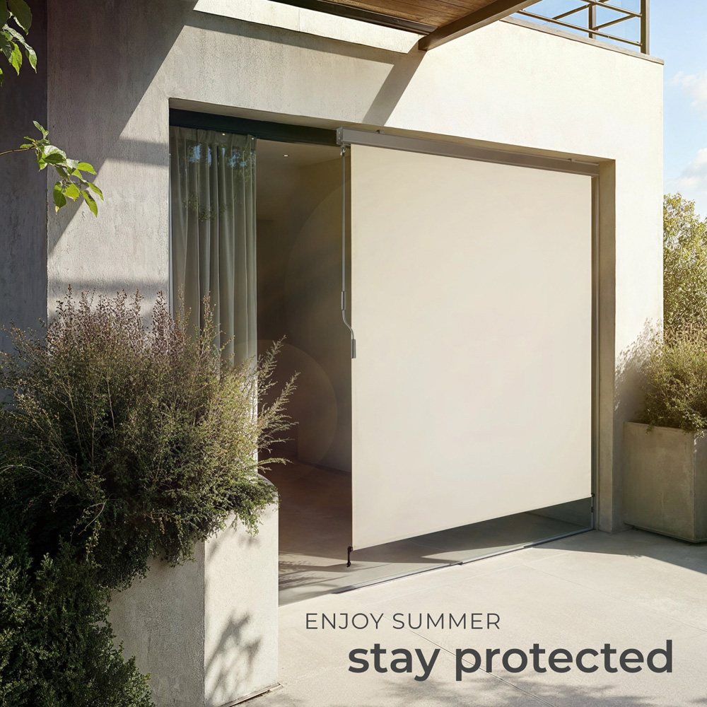 tectake Eloise Beige Vertical Awning with 2 Wall Brackets 1.4 x 2.5m Image 7