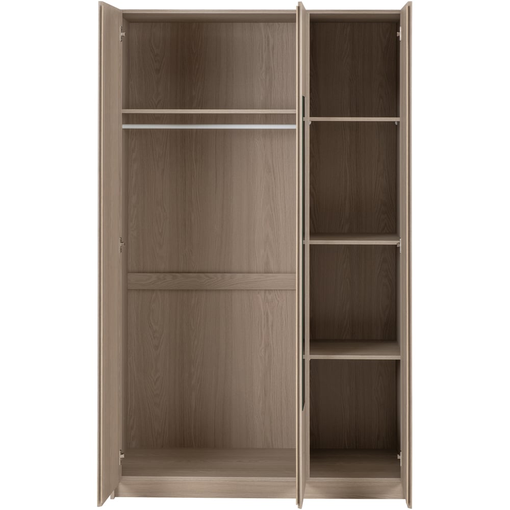 Seconique Paris 3 Door Smoked Ash Effect Mirror Wardrobe Image 4