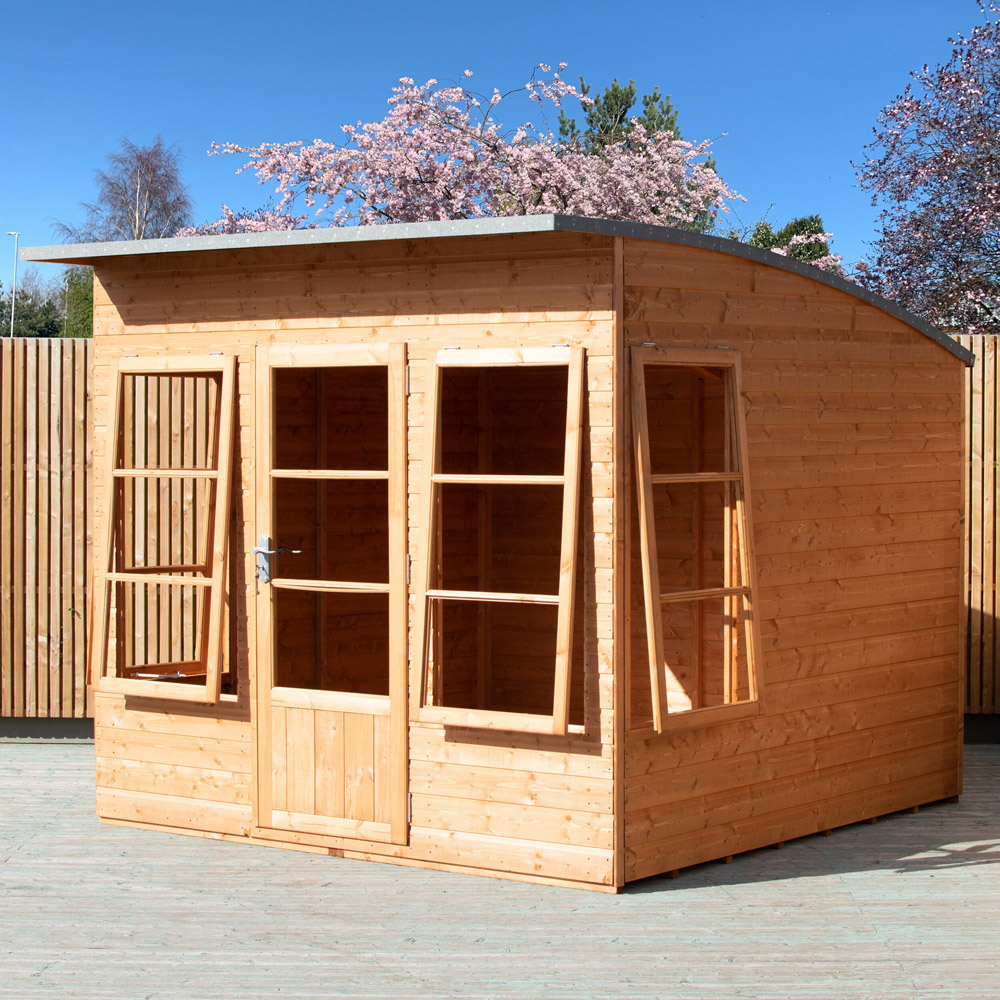Shire Orchid Pine Wood Curved Roof 8 x 8ft Summerhouse Image 2