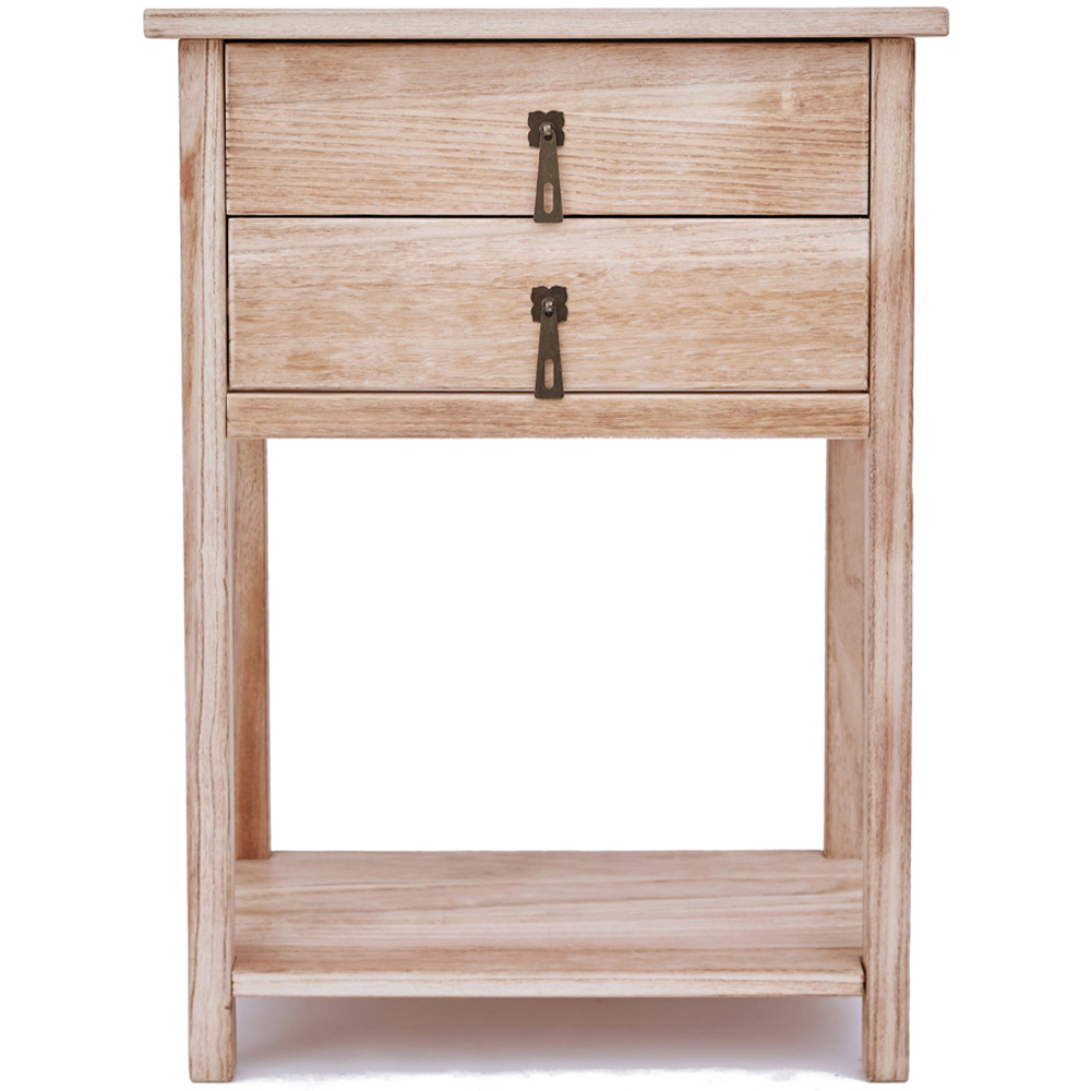 Portofino 2 Drawer Light Wood Narrow Console Table Image 2