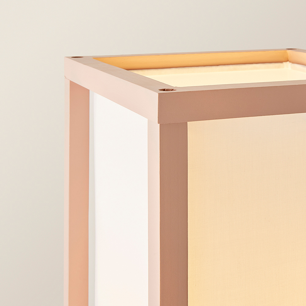 ValueLights Struttura Fabric Shade Yellow Shelving Unit Floor Lamp with Bulb Image 3