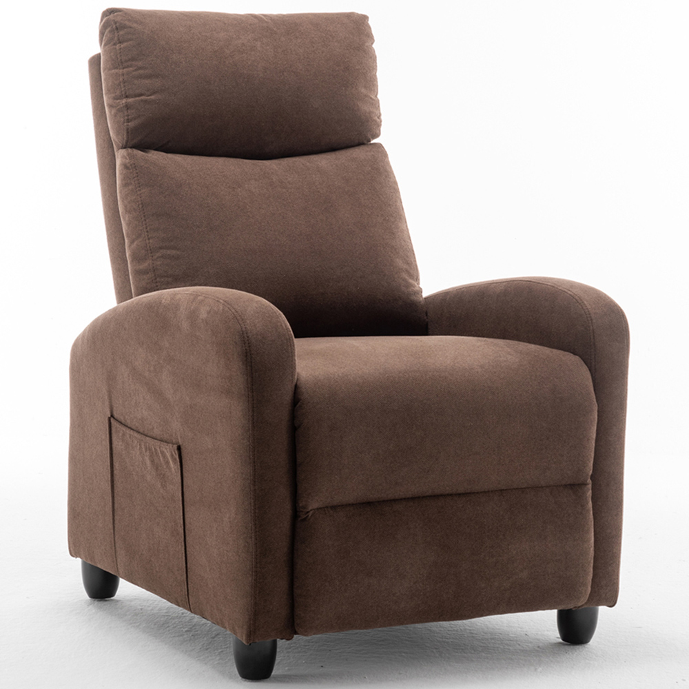 Furniture One Brown Velvet Pushback Massage Armchair Image 2