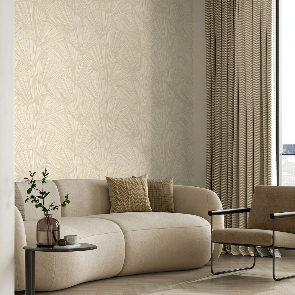 Belgravia Decor Allegra Cream Vinyl Wallpaper Image 3