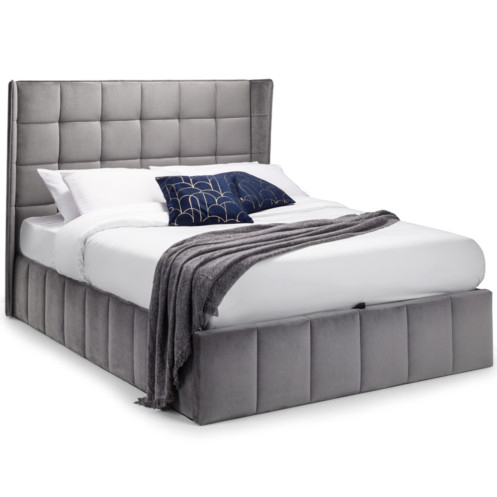Julian Bowen Gatsby Double Light Grey Ottoman Storage Bed Image 6