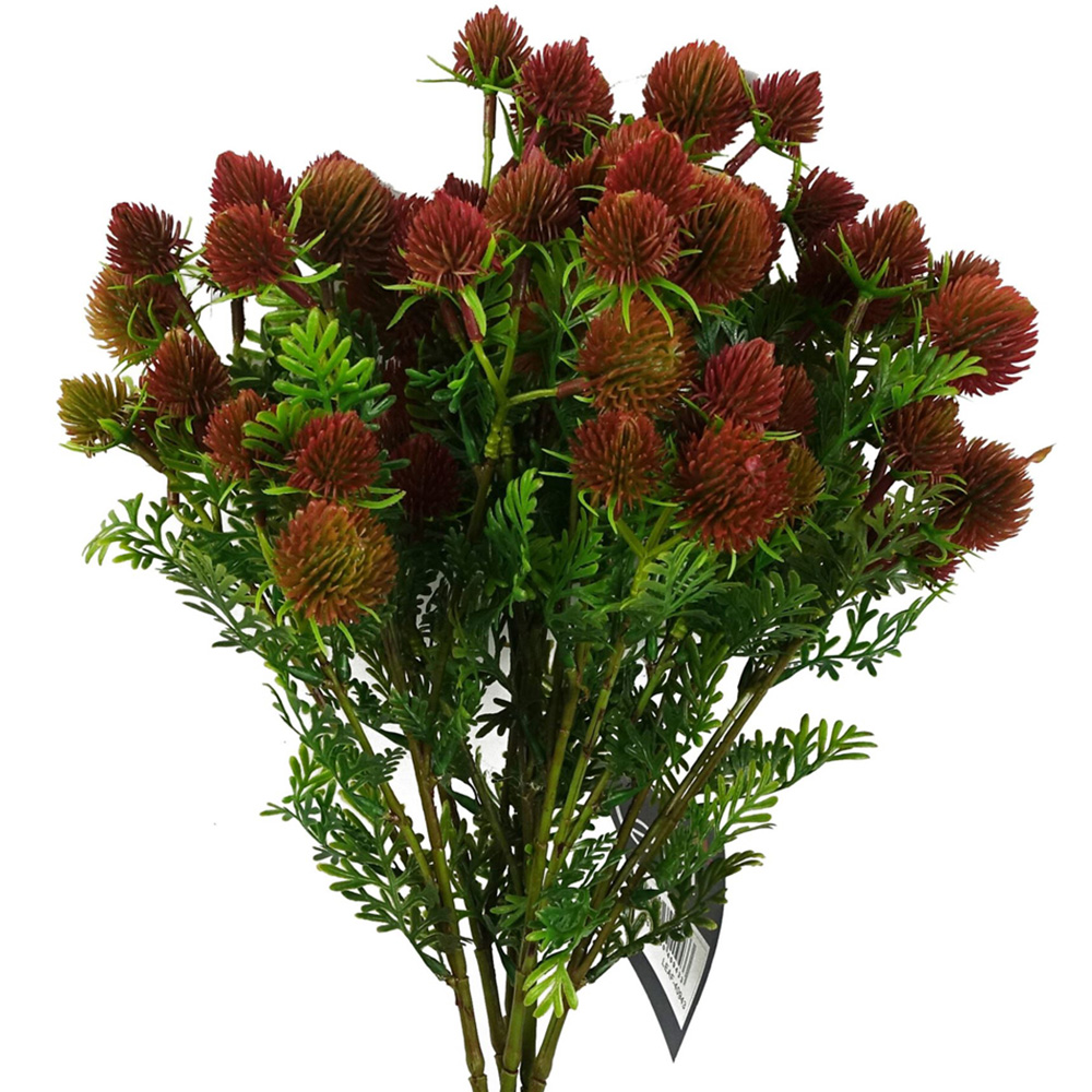 Leaf Red Craspedia Single Stem Artificial Flower 6 Pack Image 1