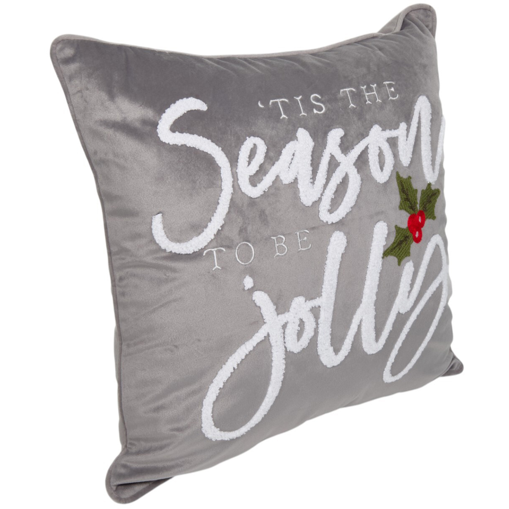 Square Season To Be Jolly Cushion - Grey Image 2