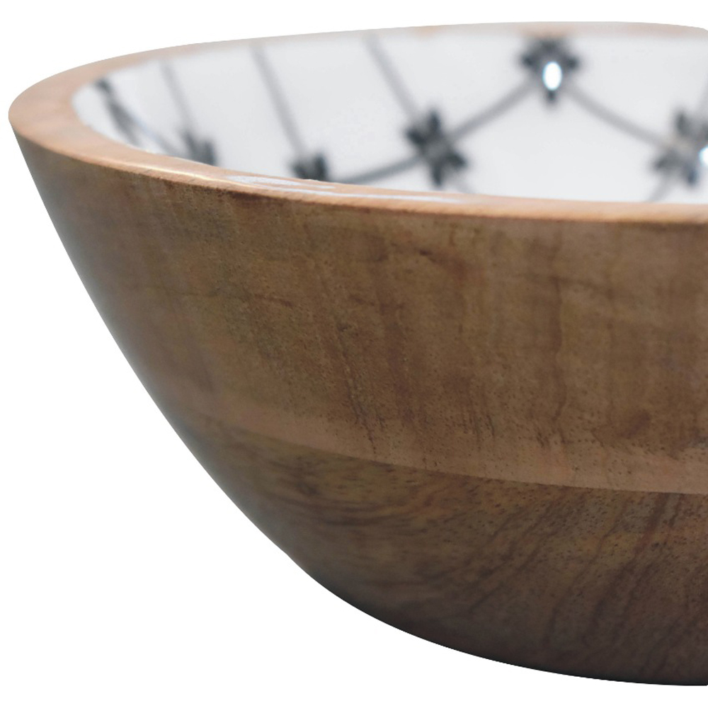 Artisan Furniture Lacquered Flower Solid Mango Wood Bowl 2 Pack Image 5