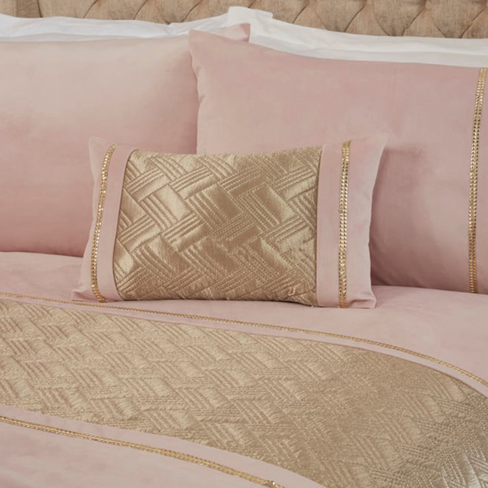 Rapport Home Capri Blush and Gold Filled Boudoir Cushion Image 2