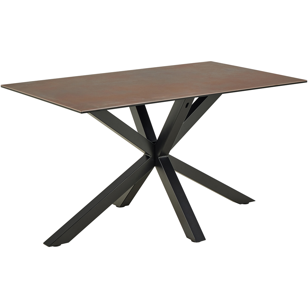 Florence Heaven 4 Seater Ceramic Top Dining Table Set Rusty Brown and Beige Image 2