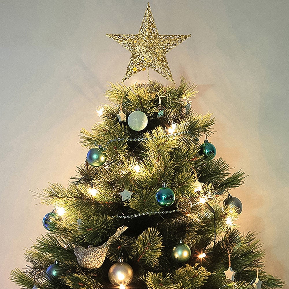 Living and Home Gold Sequins Star Christmas Tree Topper 20cm Image 6
