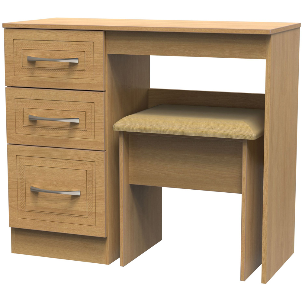Crowndale Dorset 3 Drawer Modern Oak Dressing Table Set Image 2