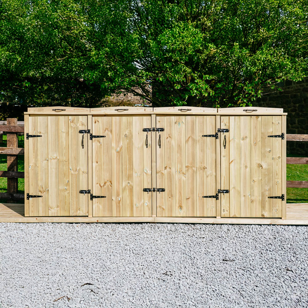 The Garden Village Chatburn 360L Quad Wheelie Bin Shed Image 2