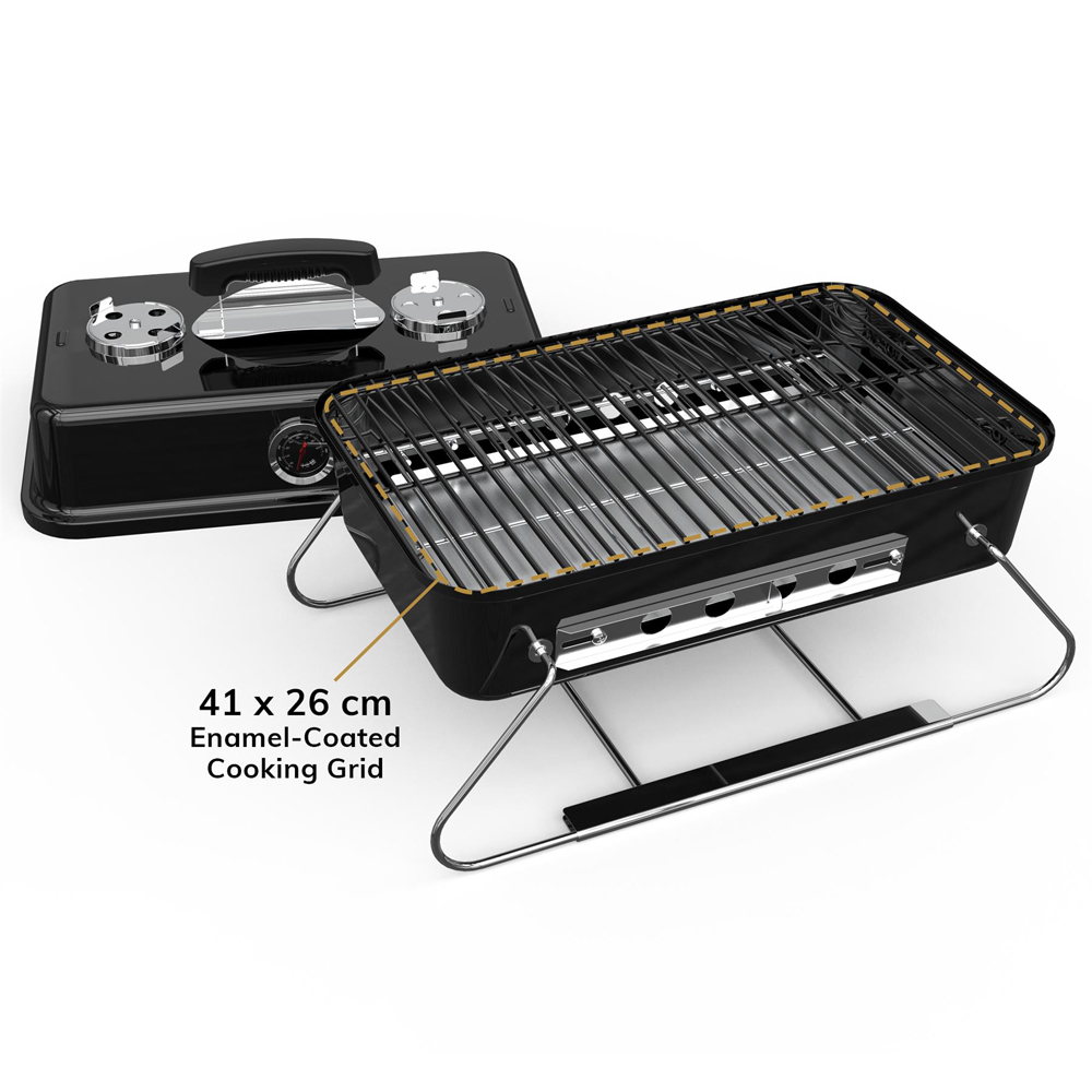 House of Home Black Portable Charcoal BBQ Grill Image 6