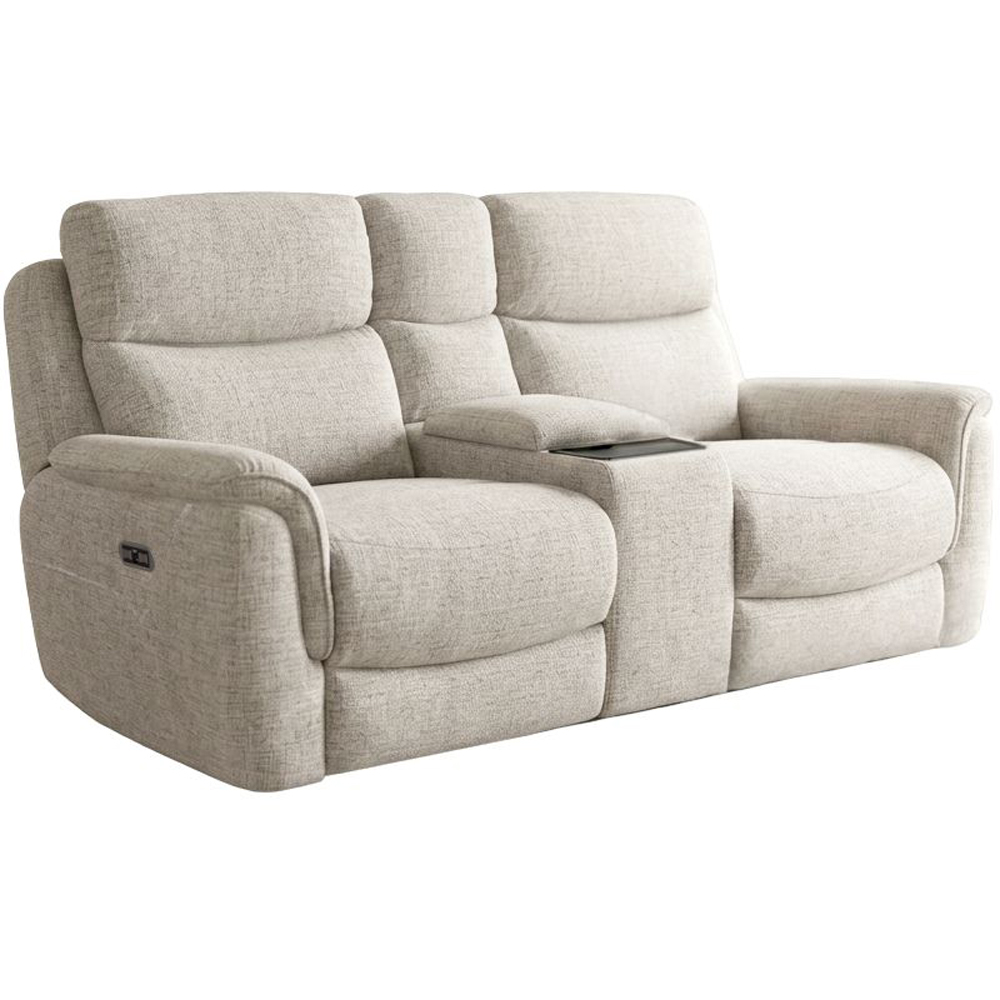 Long Island 2 Seater Beige Recliner Sofa with Console Image 2