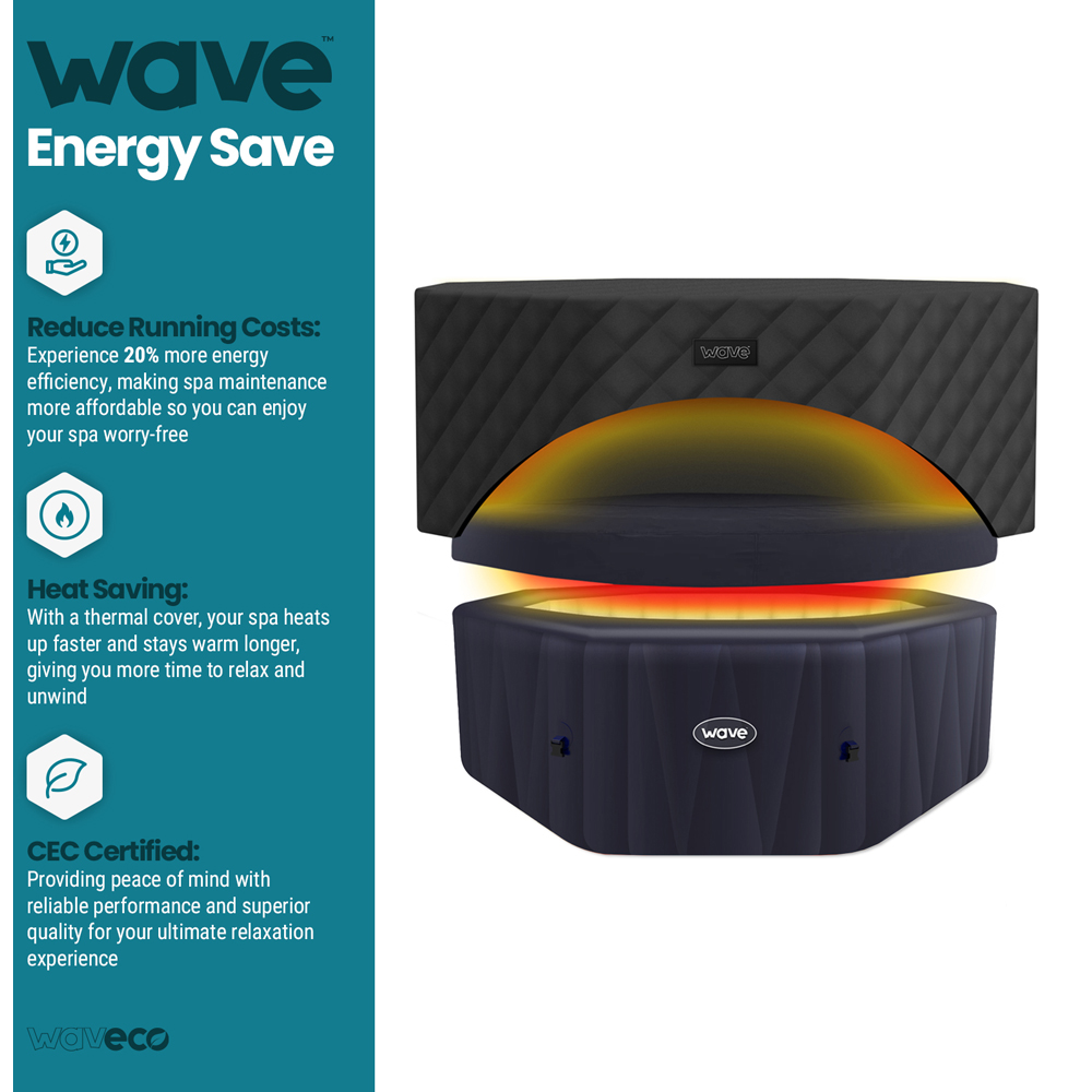 Wave Aegean 6 Person Octagonal Thermal Hot Tub Cover Image 3