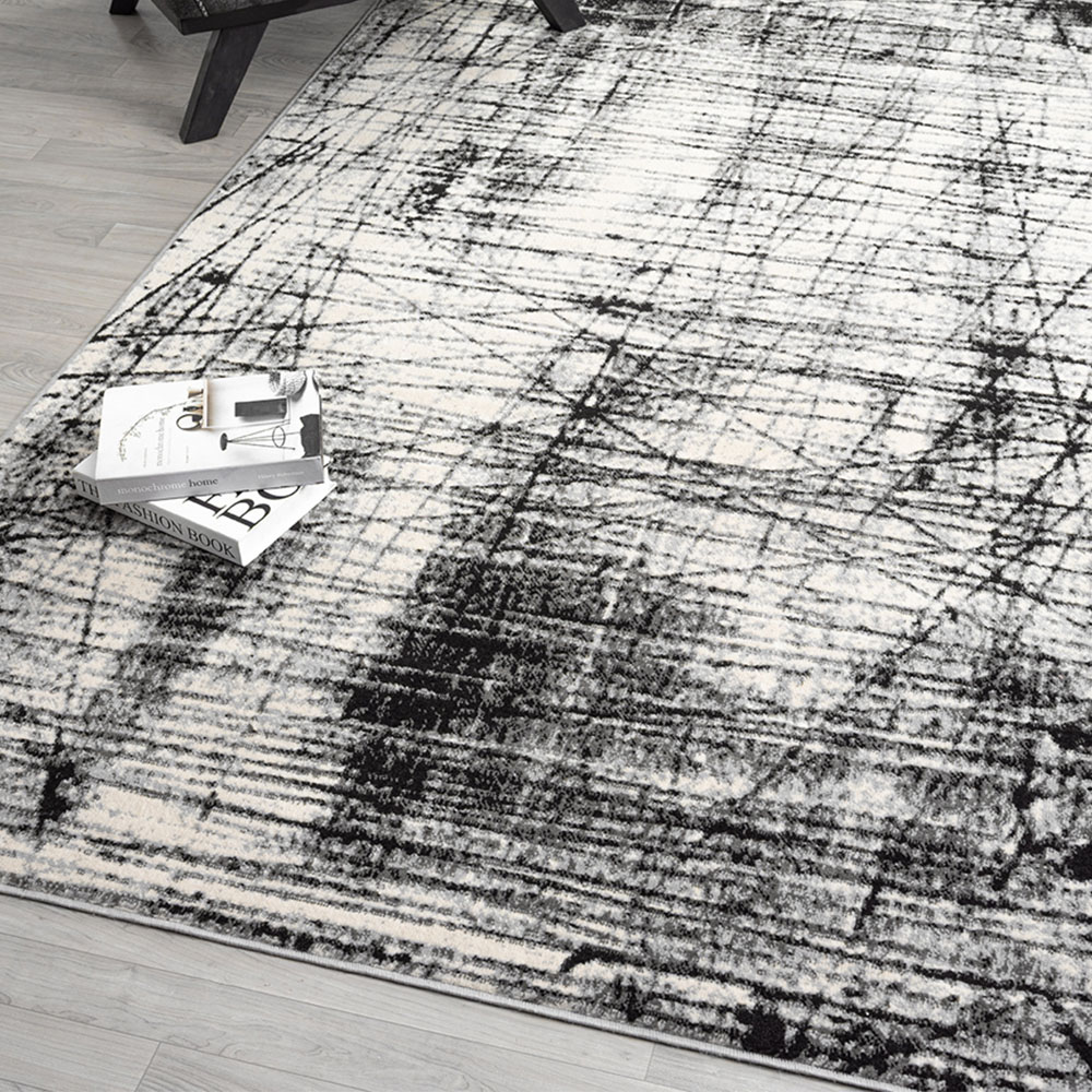 Desire Rugs Obsidian Grey Oblique Abstract Rug 60 x 220cm Image 5