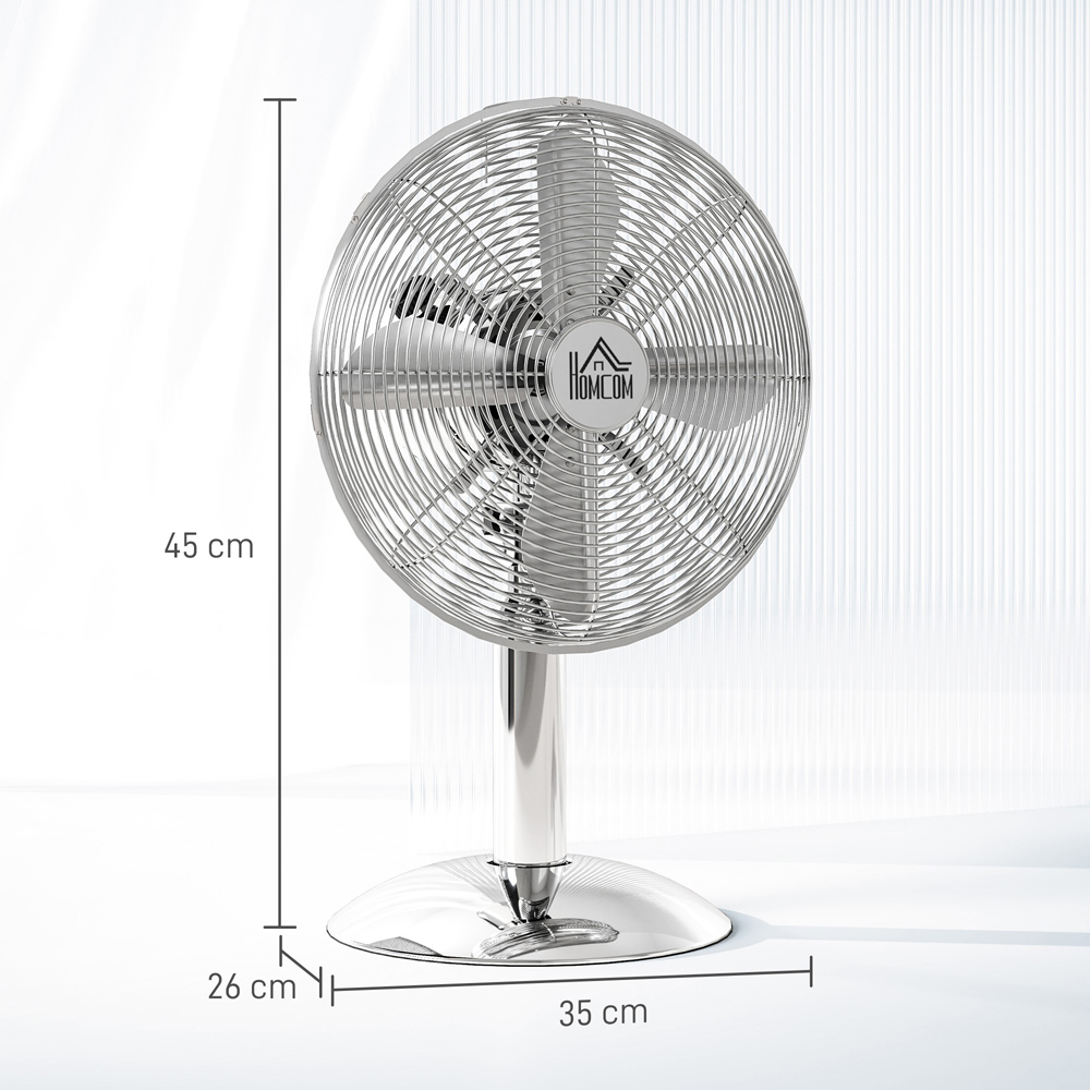 HOMCOM Wide-Angled Oscillation Metal Desk Fan 17 inch Image 9