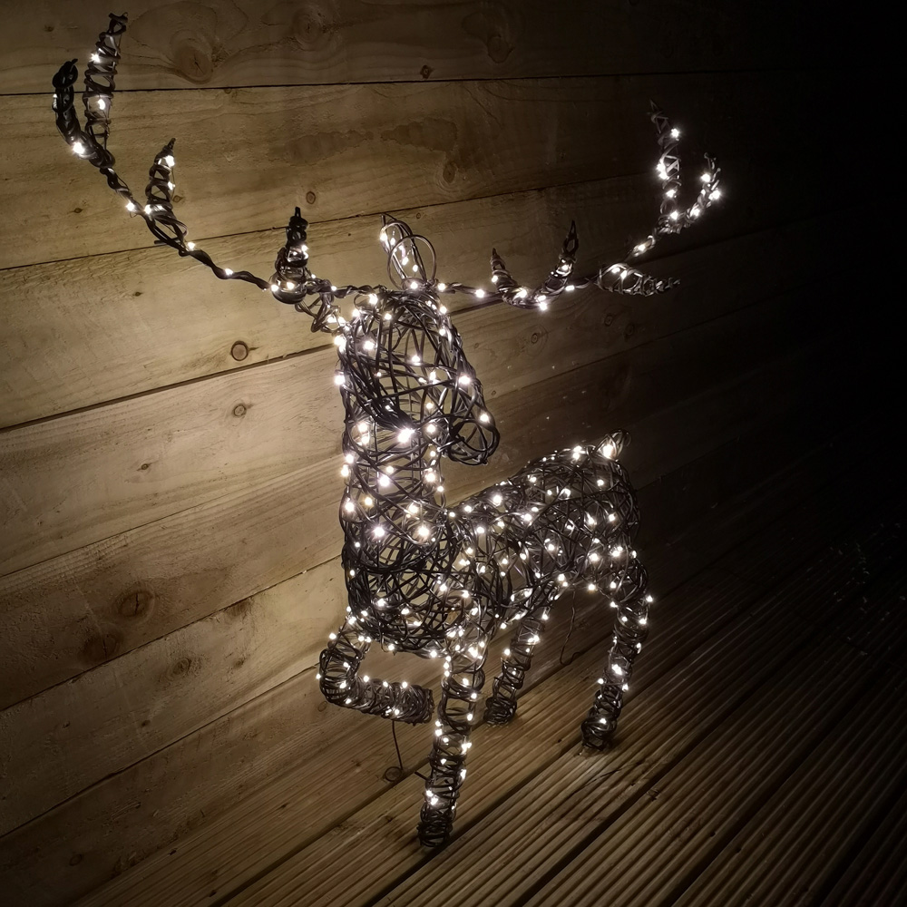 Samuel Alexander Wicker Standing Reindeer LED Christmas Decoration 99cm Image 5