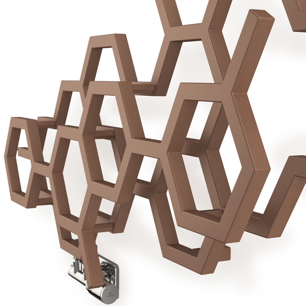 Terma Hex 1081 BTU Bright Copper Radiator 502 x 1126mm Image 4