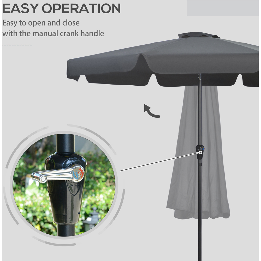 Outsunny Black Crank and Tilt Cantilever Parasol 2.7m Image 5