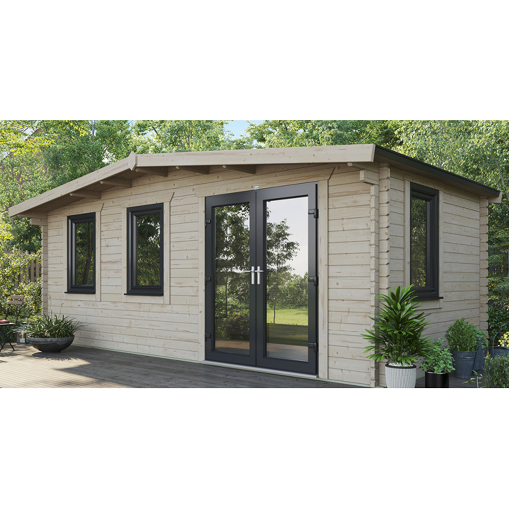 Power Sheds 10 x 20ft Right Double Door Chalet Log Cabin Image 9